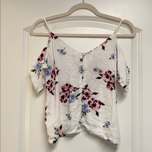 Pacsun off the shoulder floral crop top